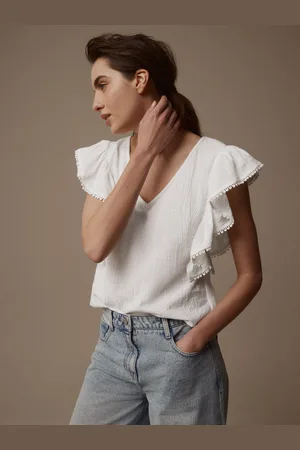 Laura Ashley Flæsekant Frill Top44