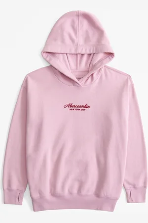 Abercrombie & Fitch Lyserød Logo Hættetrøje7 - 8 år (122 - 128cm)