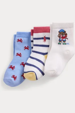 Ralph Lauren Crew 100% Cotton Knit Socks 3 Pack7480cm