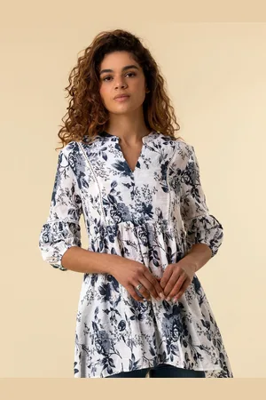 Roman Floral Print Tiered Top44