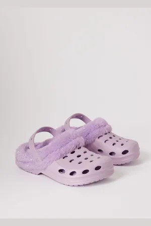 Lipsy London Fleece Lined Faux Fur Slip On Clog Slippers