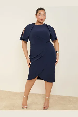 Lipsy London Cape Sleeve Samlet Side Midi Bodycon Kjole44