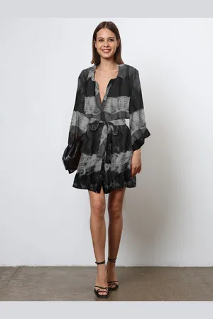 Religion Tunic Shirt Dress With Kimono Sleeves in Bright Floral Print44