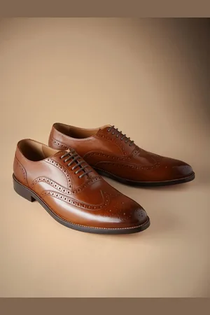Next Signature Italian Leather Wingcap Brogue Shoes