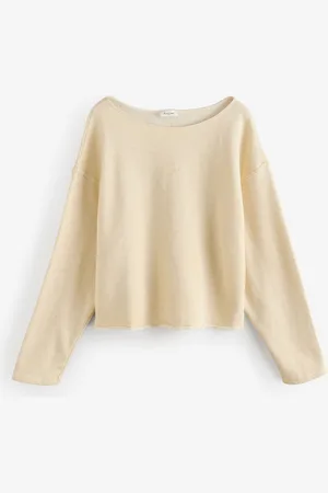 American Vintage Naturlig Itonay Langærmet Boat Neck Sweatshirtmedium