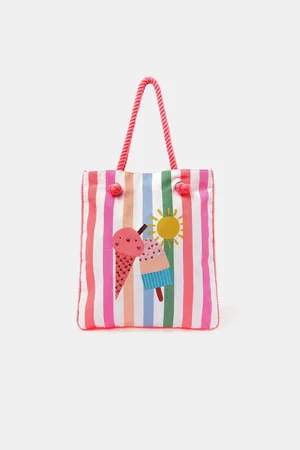 Accessorize Girls Ice Cream Stripe Shopper Bagen