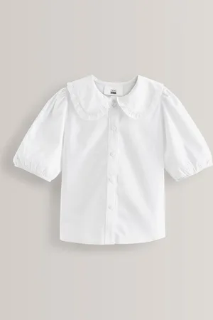Next Skolebluse med flæsekrave i premium bomuld (3-14år)10 år (140cm)