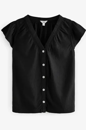 Next Linen Blend Button Down Ruffle Sleeve Top44
