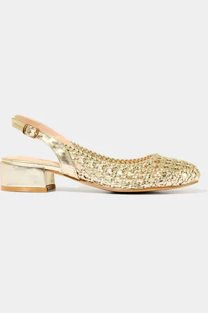 Joe Browns Woven Metallic Block Heel Sling Back Shoeseu42