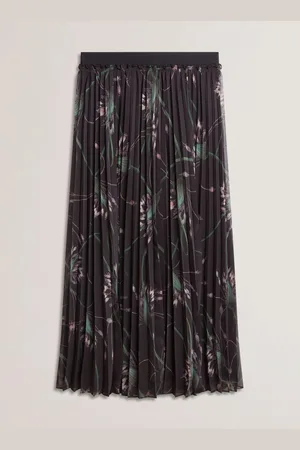 Ted Baker Tavora Pleated Printed Elasticated Waist Midi Skirt34