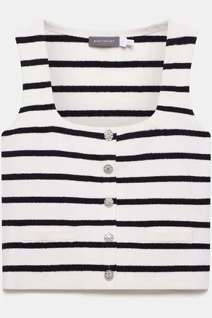 mint&berry Blend Striped Knit Waistcoatmedium