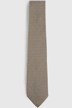Reiss Garda Silk Medallion Print TieEN