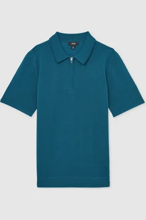 Reiss Maxwell Merino Wool Half-Zip Polo ShirtX-Large