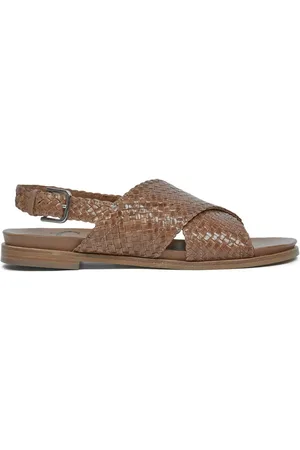 CELTIC & CO. Leather Woven Cross-Over Sandalseu37
