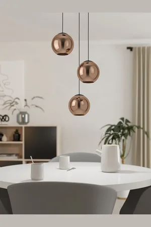 Eglo Cordoba Spherical Mirrored Glass and Steel 3 Pendant Ceiling LightEn