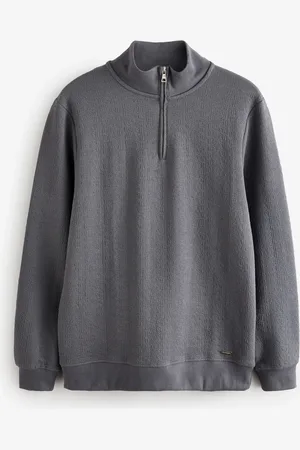 Threadbare Jacquard tekstureret Sweatshirtmed kvart lynlåsStor