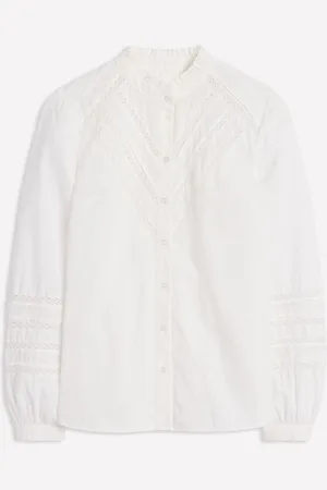 Boden Lace Trim 100% Cotton Blouse44
