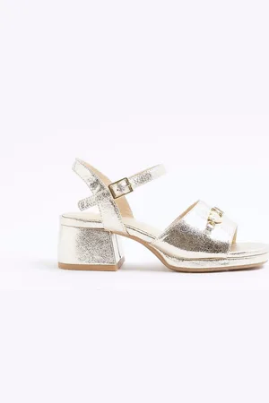 River Island Girls Heart Trim Heeled Sandalsuk13eu32