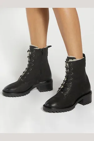 Dune Paniz Lace Up Block Mid Heel Boots