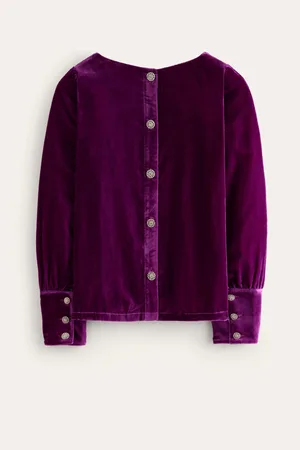Boden Button Back Velvet Top42