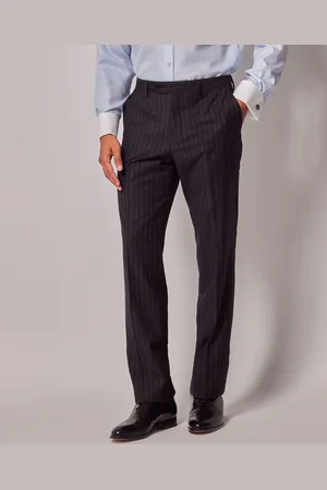 Hawes & Curtis Slim Chalk Stripe Black Suit Trousers36