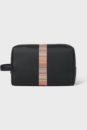 Paul Smith Signature Stripe Leather Black WashbagEn