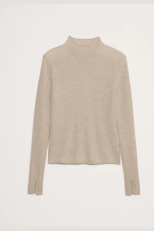 Banana Republic Merino Wool Ribbet Mock Neck TrøjeXL