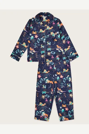 Monsoon Zodiac Print Satin Pyjama Set9 - 10 år (134 - 140cm)