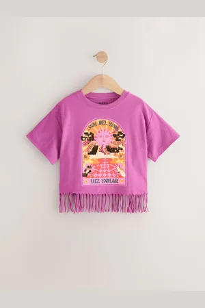 Next Sequin Butterfly Fringe 100% Cotton T-Shirt (3-16yrs)166168cm