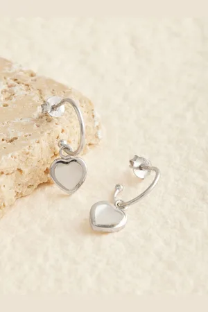 Next Mother Of Pearl Heart Hoop EarringsEn