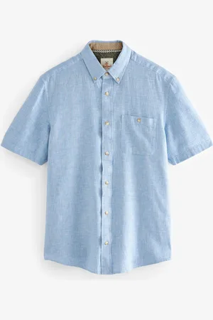Next Linen Blend Short Sleeve 100% Cotton Oxford Shirt3XL