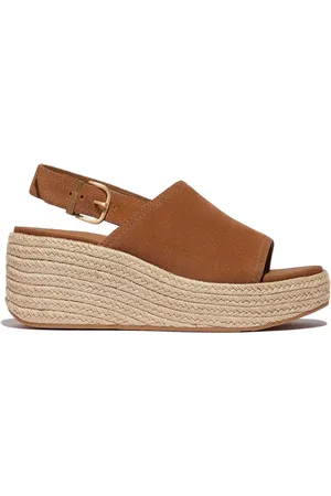 FitFlop Platfforms Espadrille Suede Wedge B/strap Brown Sandalseu355