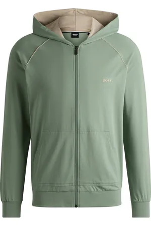 HUGO BOSS Embroidered Logo Zip-Up Hoodie in Stretch CottonXXL