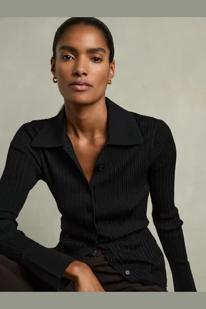 Reiss Jenna Ribbed Knitted ShirtXS