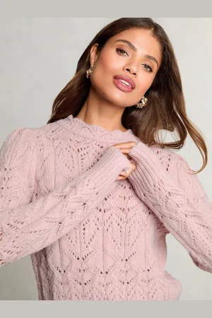 Lipsy London Pointelle Stitch Kammusling Edge Strik Trøje44