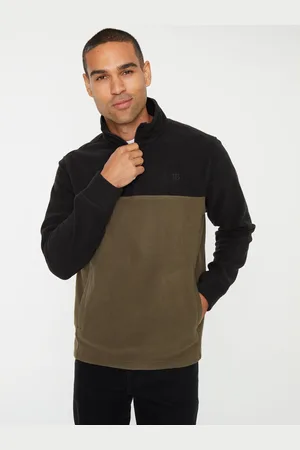 Threadbare Two Tone Quarter Zip Fleece JumperS