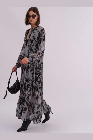 Religion Sunset Maxi Skjortekjole With A Tiered Boho Style Nederdele In Abstract Tryk42