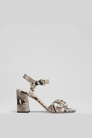 LK Bennett Reeva Snake Effect Oloid Buckle Sandals