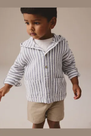 Next Long Sleeve Stripe Hooded Shirt (3mths-7yrs)2 - 3 år (92 - 98cm)