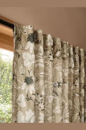 Next Træblok Blomster Tryk Hør Blend Hidden Tab Top Lined Gardiner117Bx137D