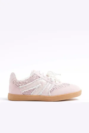 River Island Girls Raffia Pearl Trainersuk1eu33