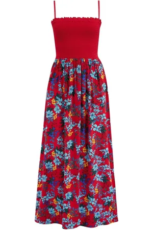 Pour Moi Strapless Shirred Bodice Woven Maxi Beach Dress44