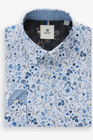 Next Tryk Normal pasform 100% Bomuld Langærmet Single Cuff Formelle skjorterM