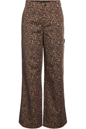 Noisy May Leopard Print Straight Leg Jeans38