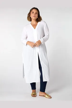 Live Unlimited London Crinkle Split Front Longline Tunic44
