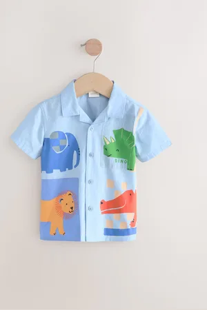 Next 100% Cotton Short Sleeves Animal Hotchpotch Printed Shirt (3mths-7yrs)116122cm