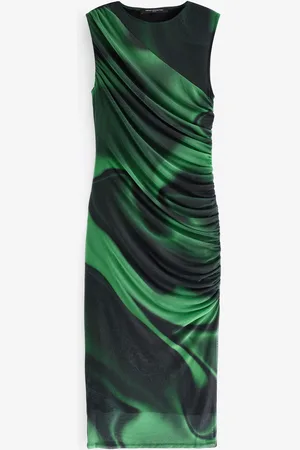 French Connection Green Tarissa Mesh Sleeveless DressL
