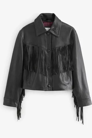 Next Premium Genuine Leather Fringed Jacket42