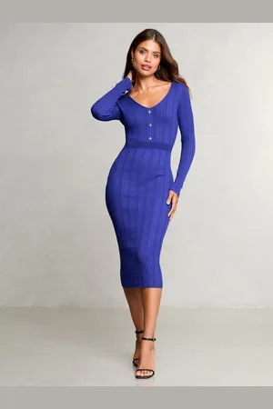 Lipsy London Knitted Cable Ribbed Detail Bodycon Midi Dress38