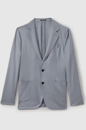 Reiss Azure Wool Blend Single Breasted Blazer with Silk40